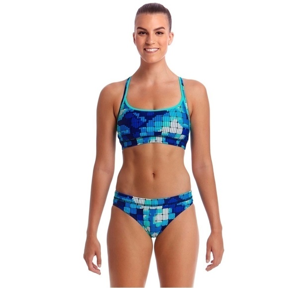 Funkita Deep Impact Racerback Bikini NWT Italian Fabric Australian Design - Picture 2 of 8